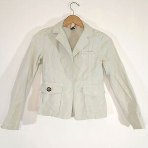 Vintage Gap Blazer Size 0 2005 Cream Tailored Office Siren Jacket Coquette Flaws